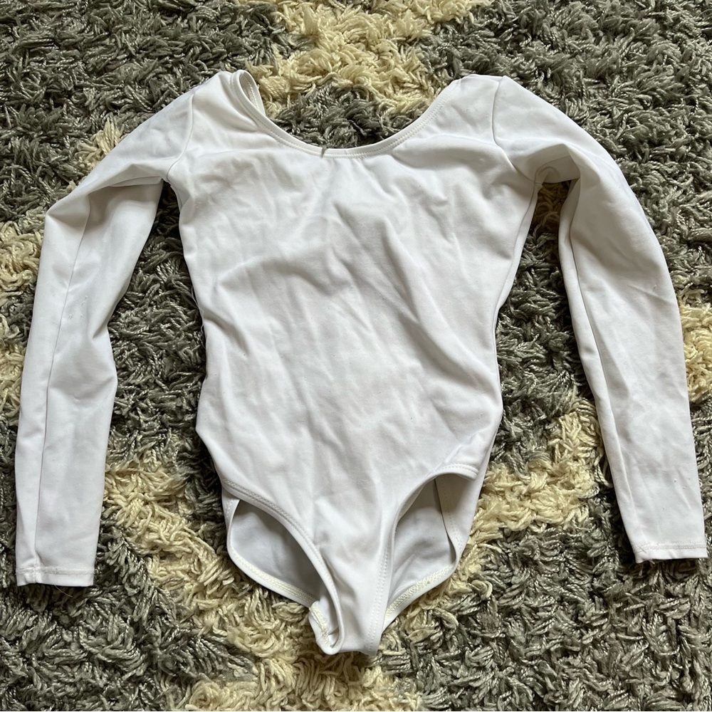 White Long Sleeve Leotard